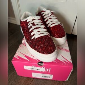 NIB Hey Girl by Corky’s Red Chunky Glitter Sneakers